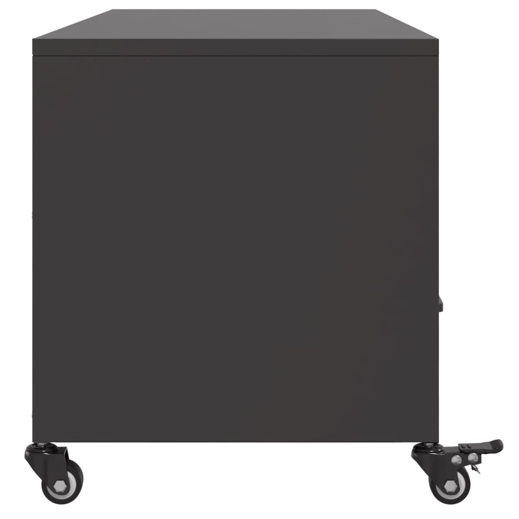 vidaXL TV Cabinet 100.5x39x43.5 cm Steel Black