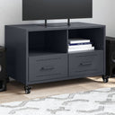 vidaXL TV Cabinet 68x39x43.5 cm Steel Black