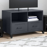 vidaXL TV Cabinet 68x39x43.5 cm Steel Black