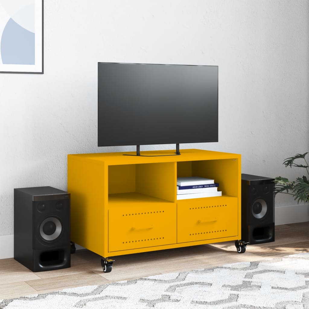 vidaXL TV Cabinet 68x39x43.5 cm Steel Black