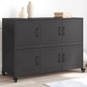 vidaXL Dressoir 100,5x39x72 cm staal zwart