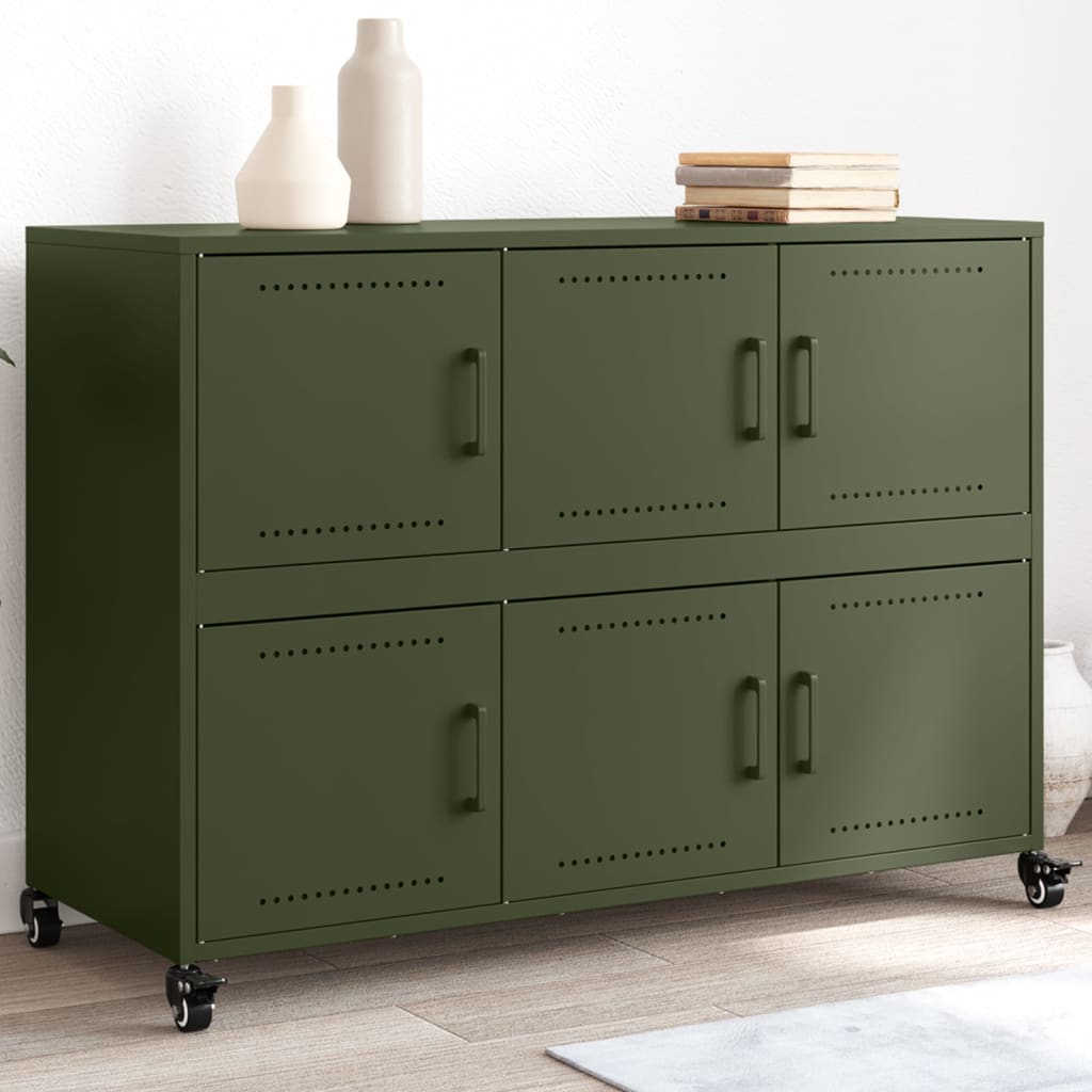 vidaXL Dressoir 100,5x39x72 cm staal zwart