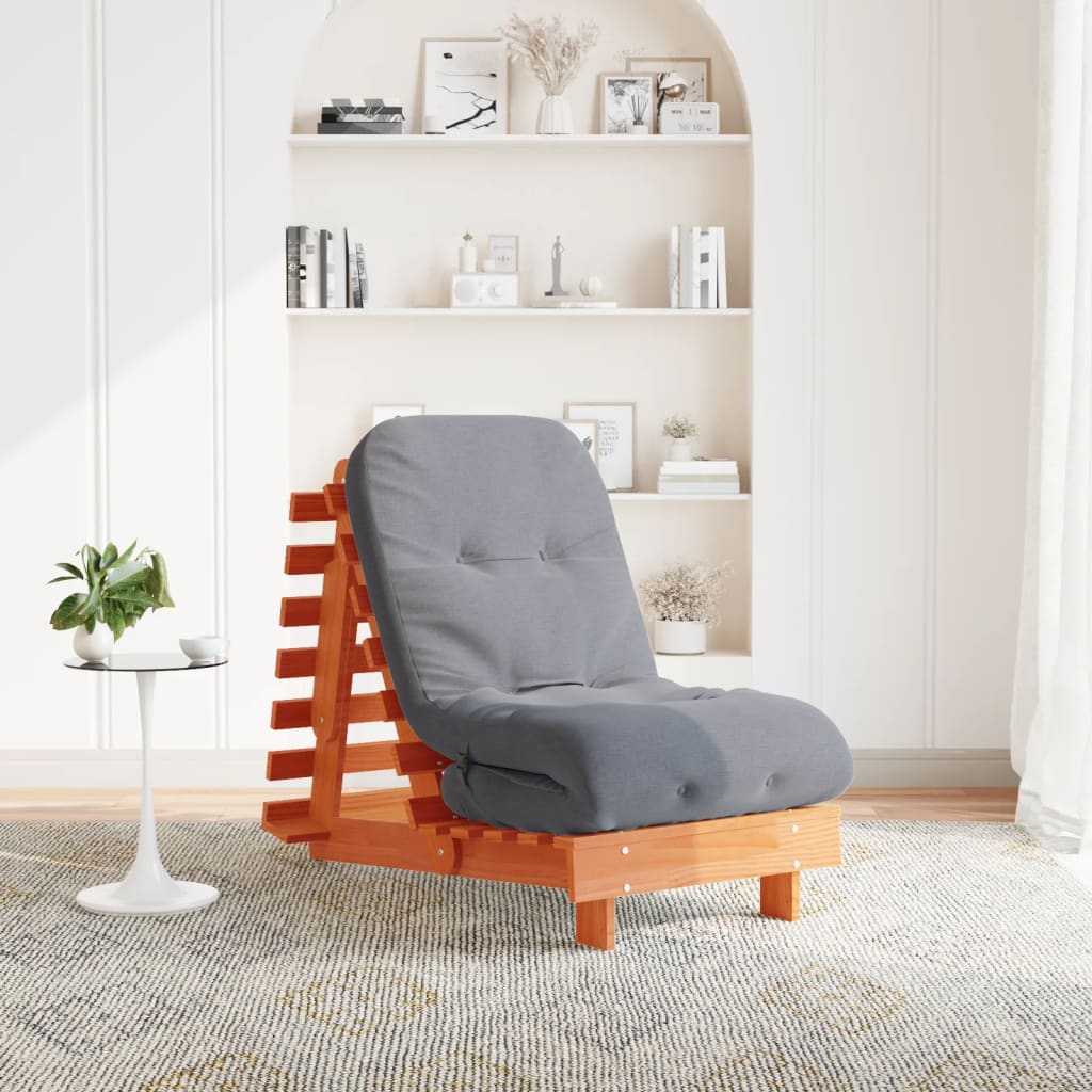 vidaXL Futon Sofa Bed with Mattress 60x206x11 cm Solid Pine Wood