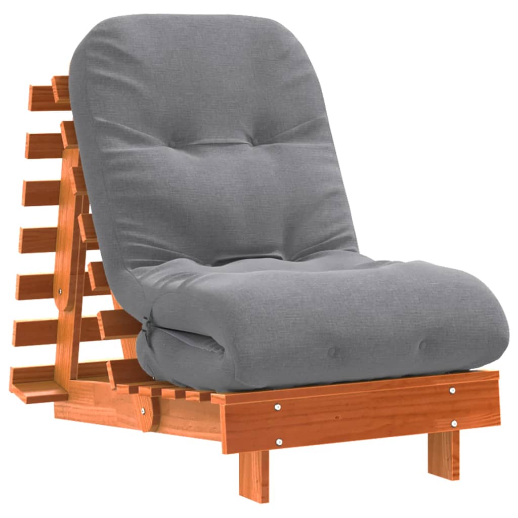 vidaXL Futon Sofa Bed with Mattress 60x206x11 cm Solid Pine Wood