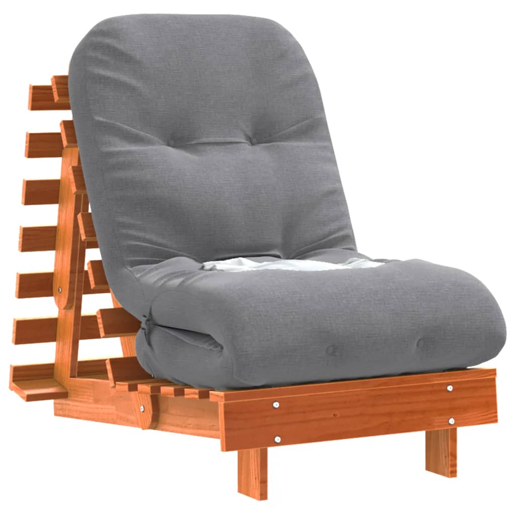 vidaXL Futon Sofa Bed with Mattress 60x206x11 cm Solid Pine Wood