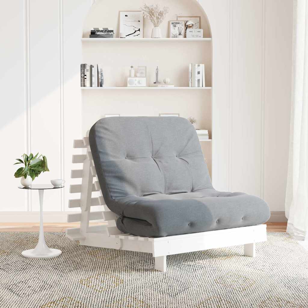 vidaXL Futon Sofa Bed with Mattress 60x206x11 cm Solid Pine Wood