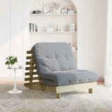 vidaXL Futon Sofa Bed with Mattress 60x206x11 cm Solid Pine Wood