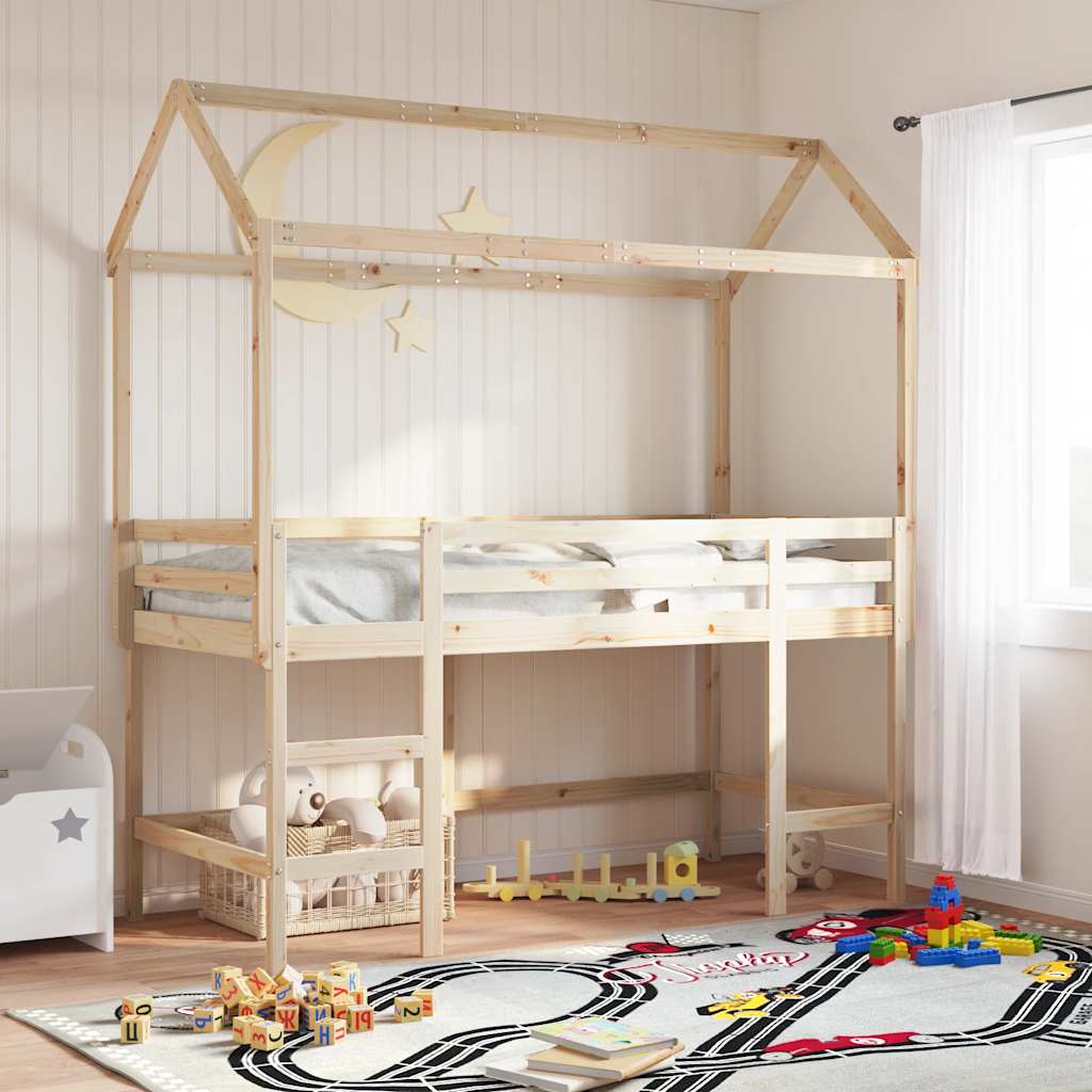 vidaXL Children's House Bed 217x95.5x159 cm Solid Pine Wood