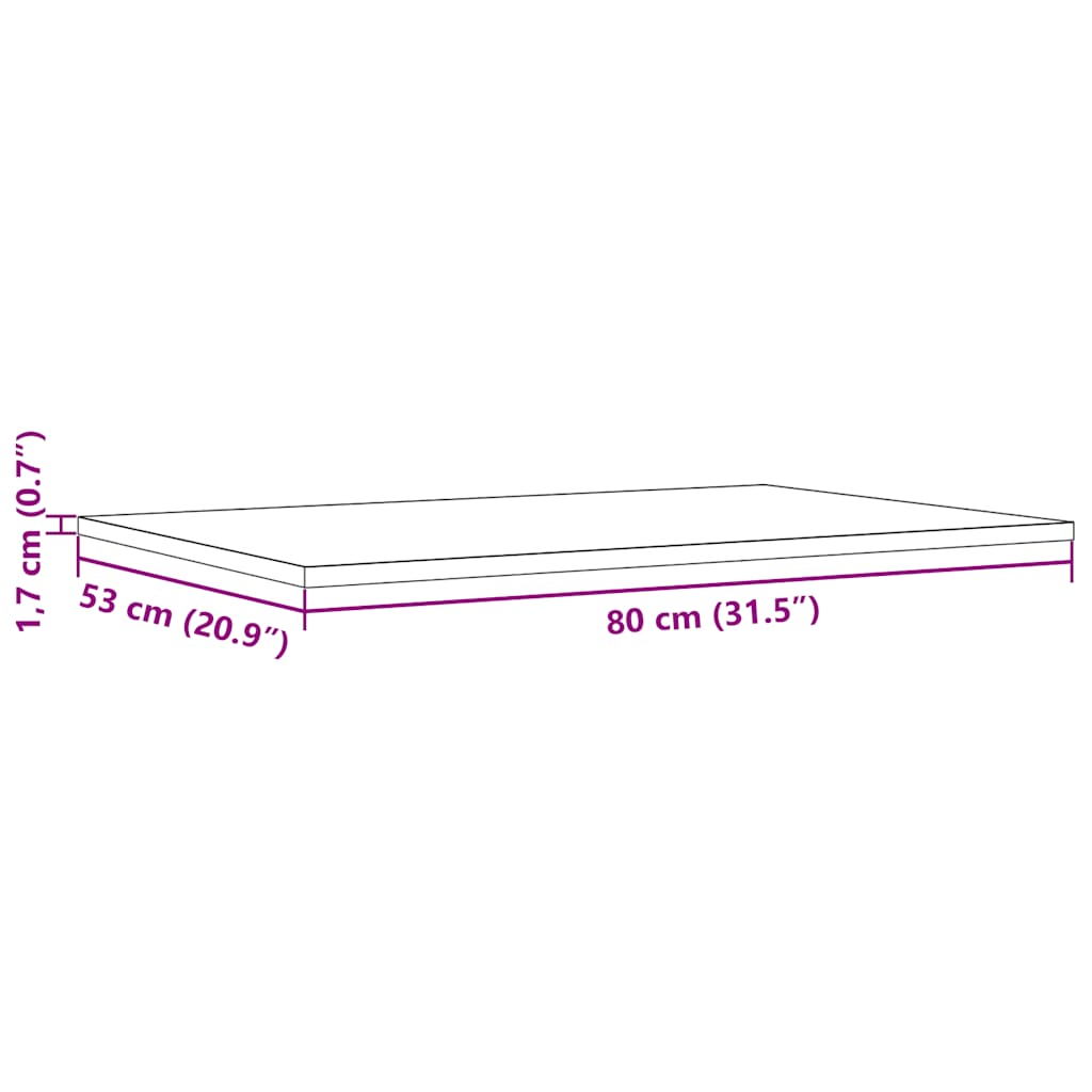 vidaXL Tafelblad vierkant 40x40x1,7 cm massief grenenhout