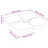vidaXL 4-delige Set parasolvoeten voor kruisvoet parasol 100 kg PP