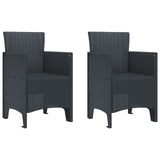 vidaXL Garden chair 2 pcs Anthracite 53 x 49 x 85 cm Polypropylene