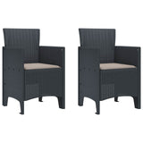 vidaXL Garden chair 2 pcs Anthracite 53 x 49 x 85 cm Polypropylene