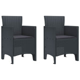 vidaXL Garden chair 2 pcs Anthracite 53 x 49 x 85 cm Polypropylene