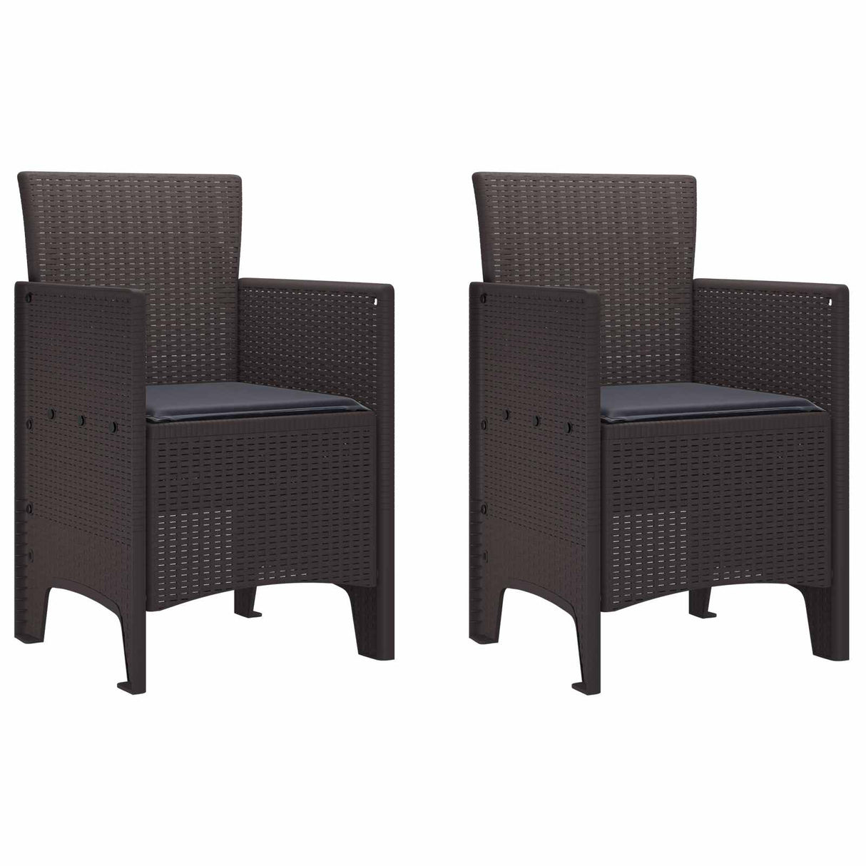 vidaXL Garden chair 2 pcs Anthracite 53 x 49 x 85 cm Polypropylene