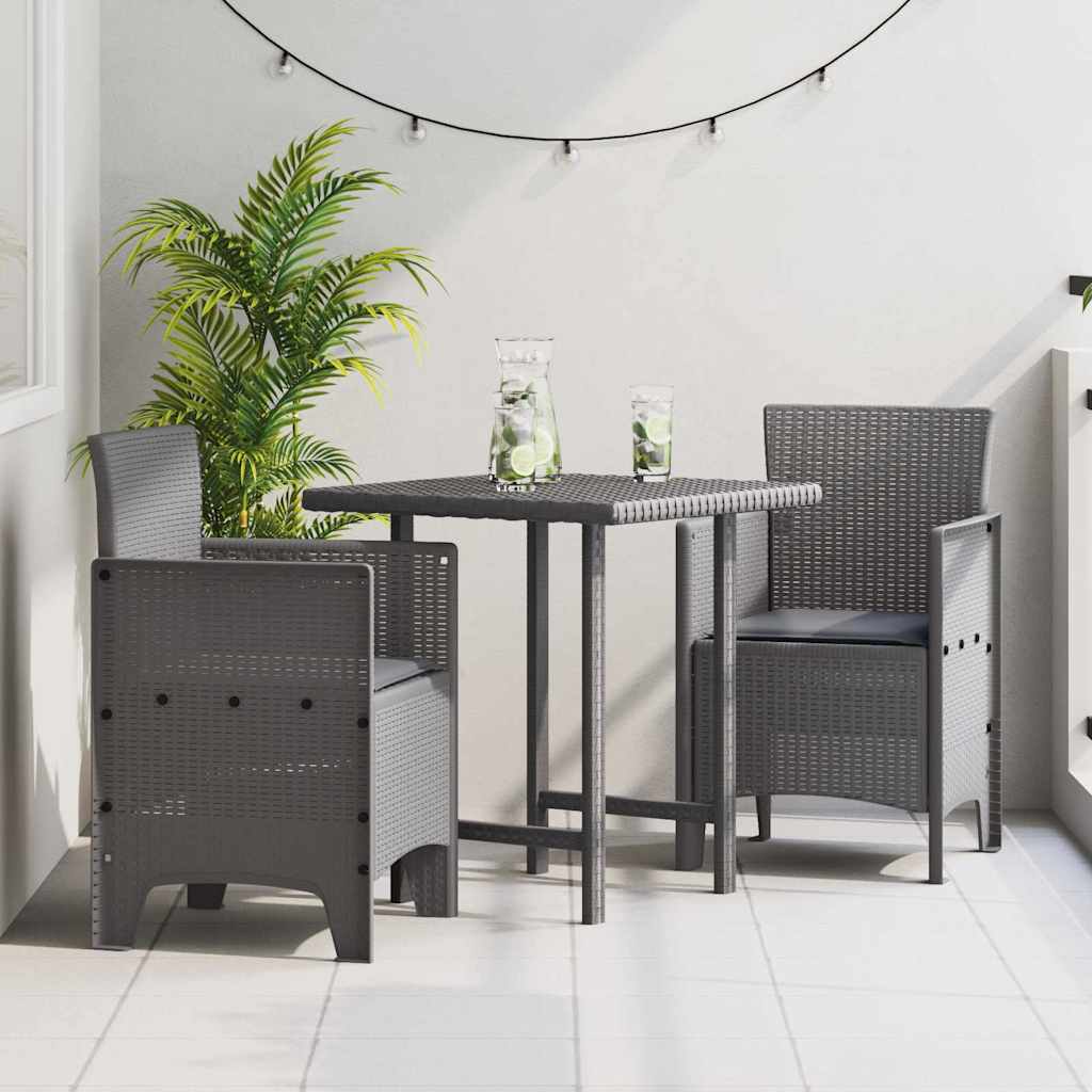 vidaXL Garden chair 2 pcs Anthracite 53 x 49 x 85 cm Polypropylene
