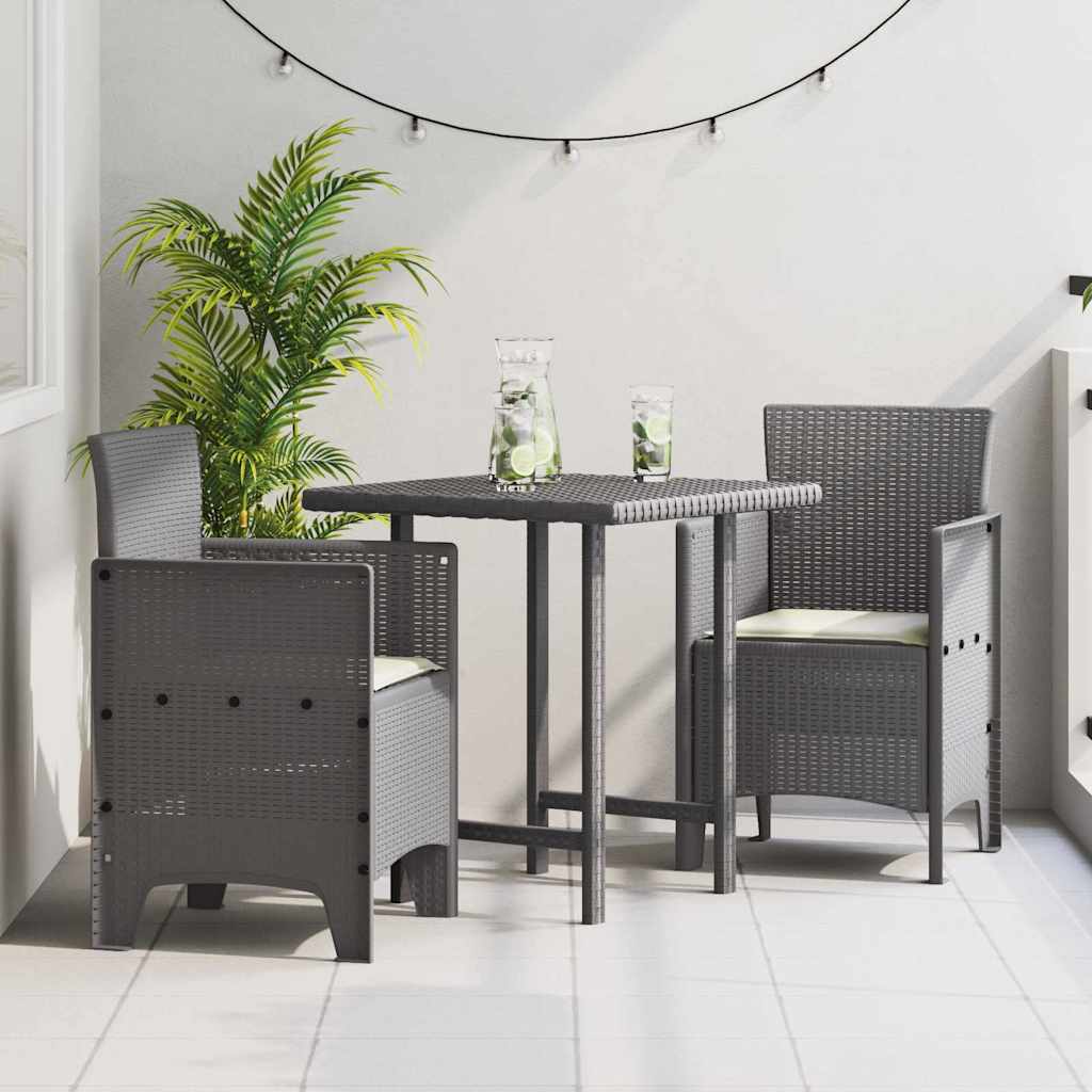 vidaXL Garden chair 2 pcs Anthracite 53 x 49 x 85 cm Polypropylene