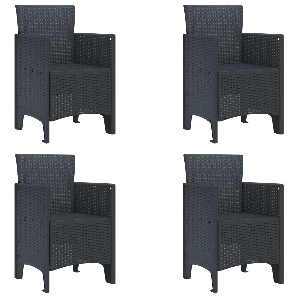 vidaXL Garden chair 2 pcs Anthracite 53 x 49 x 85 cm Polypropylene