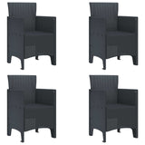 vidaXL Garden chair 2 pcs Anthracite 53 x 49 x 85 cm Polypropylene