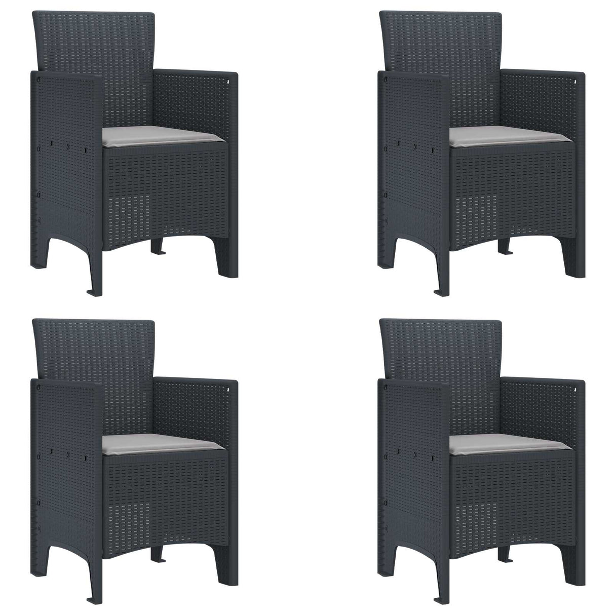 vidaXL Garden chair 2 pcs Anthracite 53 x 49 x 85 cm Polypropylene