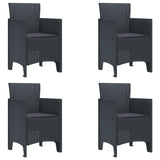 vidaXL Garden chair 2 pcs Anthracite 53 x 49 x 85 cm Polypropylene