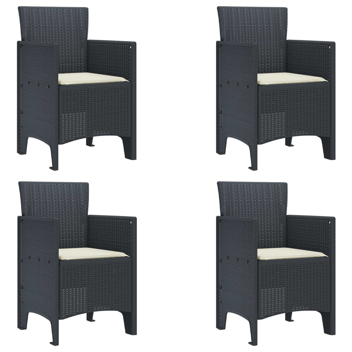 vidaXL Garden chair 2 pcs Anthracite 53 x 49 x 85 cm Polypropylene