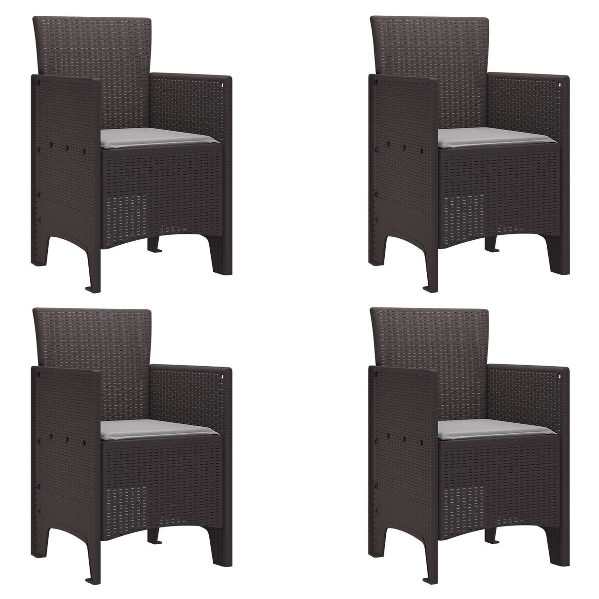 vidaXL Garden chair 2 pcs Anthracite 53 x 49 x 85 cm Polypropylene