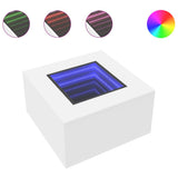 vidaXL Salontafel met Infinity LED 100x100x40 cm wit