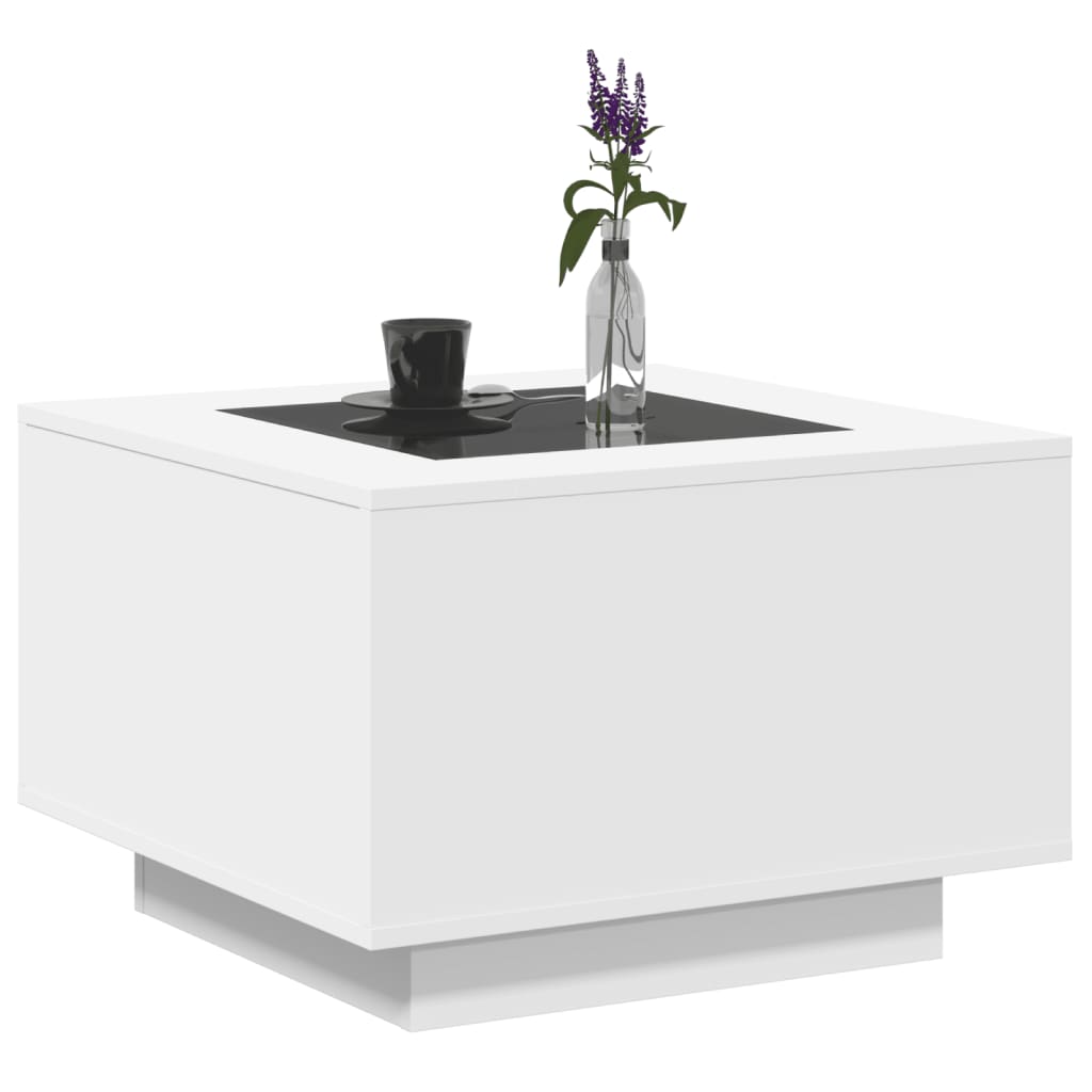 vidaXL Salontafel met Infinity LED 100x100x40 cm wit