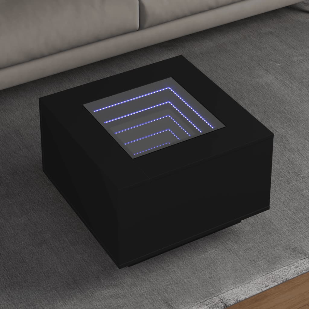 vidaXL Salontafel met Infinity LED 100x100x40 cm wit