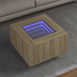 vidaXL Salontafel met Infinity LED 100x100x40 cm wit