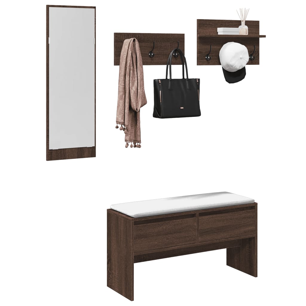 vidaXL 4-piece Wardrobe Set Engineered Wood White