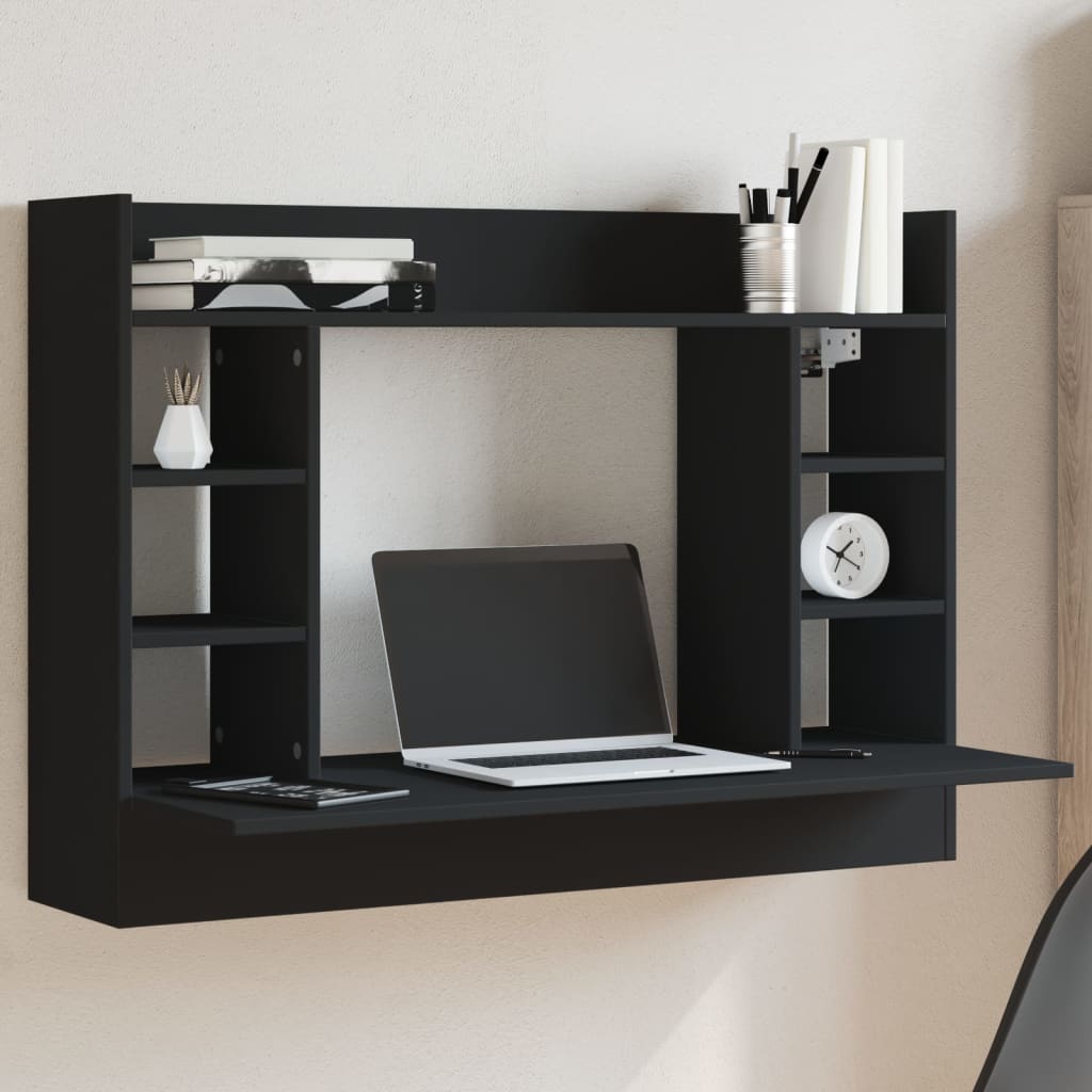 vidaXL Wandbureau 105x48x75 cm bewerkt hout wit