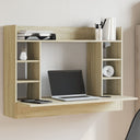 vidaXL Wandbureau 105x48x75 cm bewerkt hout wit
