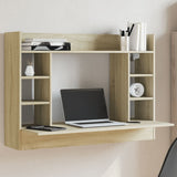 vidaXL Wandbureau 105x48x75 cm bewerkt hout wit