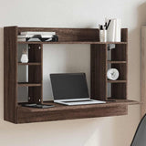 vidaXL Wandbureau 105x48x75 cm bewerkt hout wit