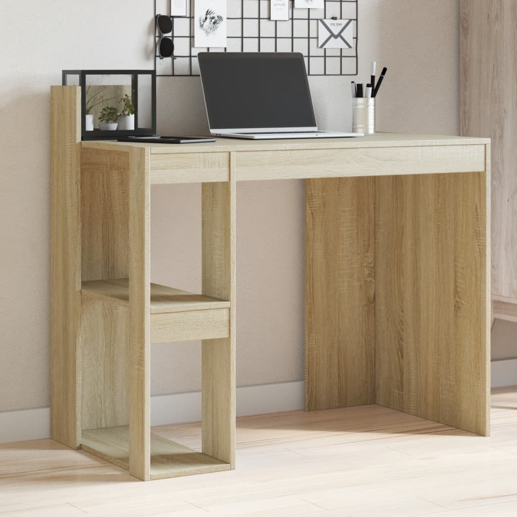 vidaXL Bureau 103,5x56,5x94 cm bewerkt hout wit