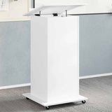 vidaXL Drafting Table with Wheels and Drawer 55x55x107 cm Engineered Wood White