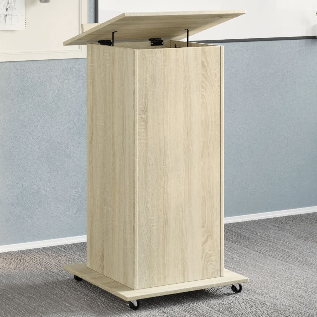 vidaXL Drafting Table with Wheels and Drawer 55x55x107 cm Engineered Wood White