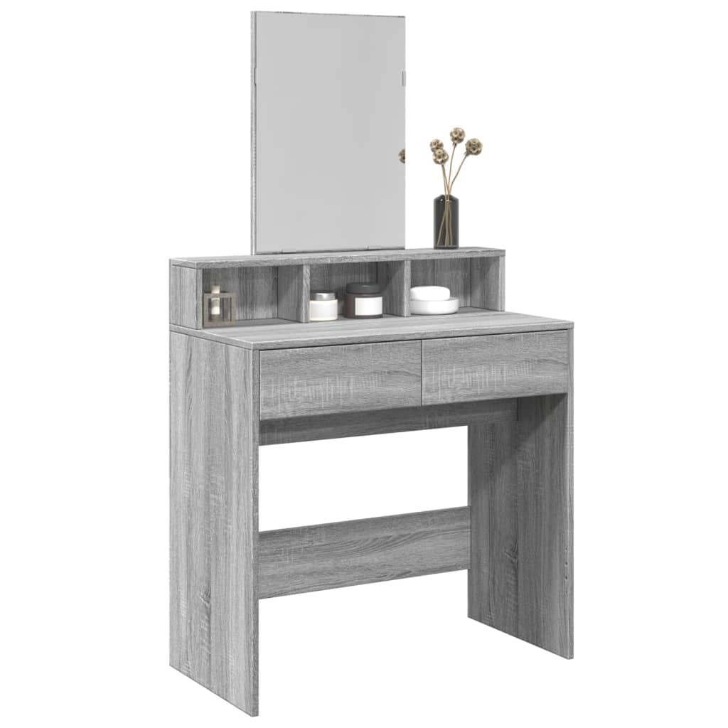 vidaXL Dressing table with mirror 80x41x144.5 cm white