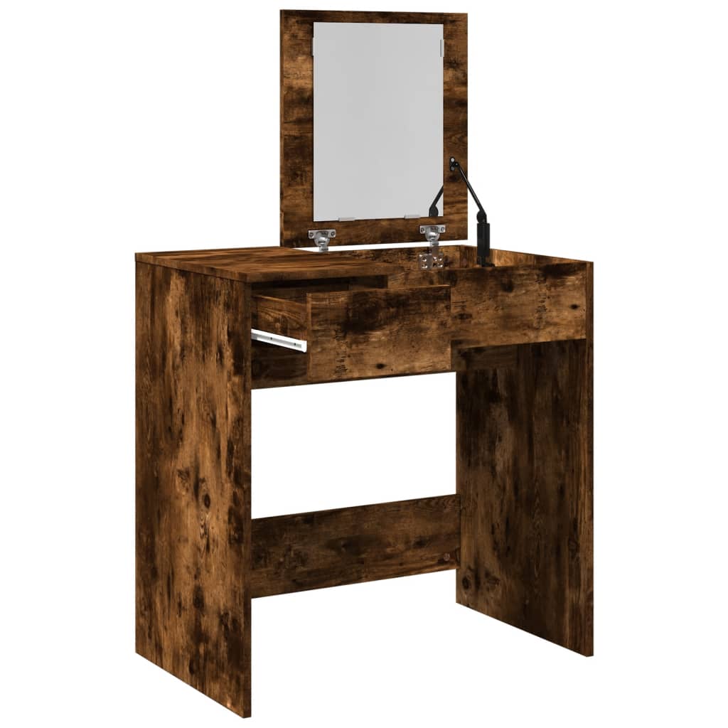 vidaXL Kaptafel met spiegel 73x46,5x120 cm wit