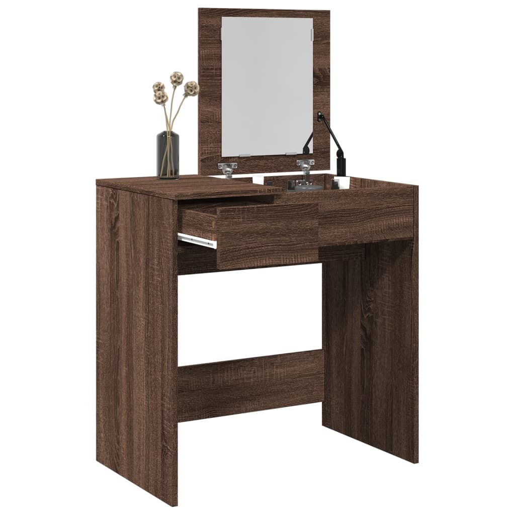 vidaXL Kaptafel met spiegel 73x46,5x120 cm wit