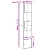 vidaXL Boekenkast 70x36x189 cm bewerkt hout wit