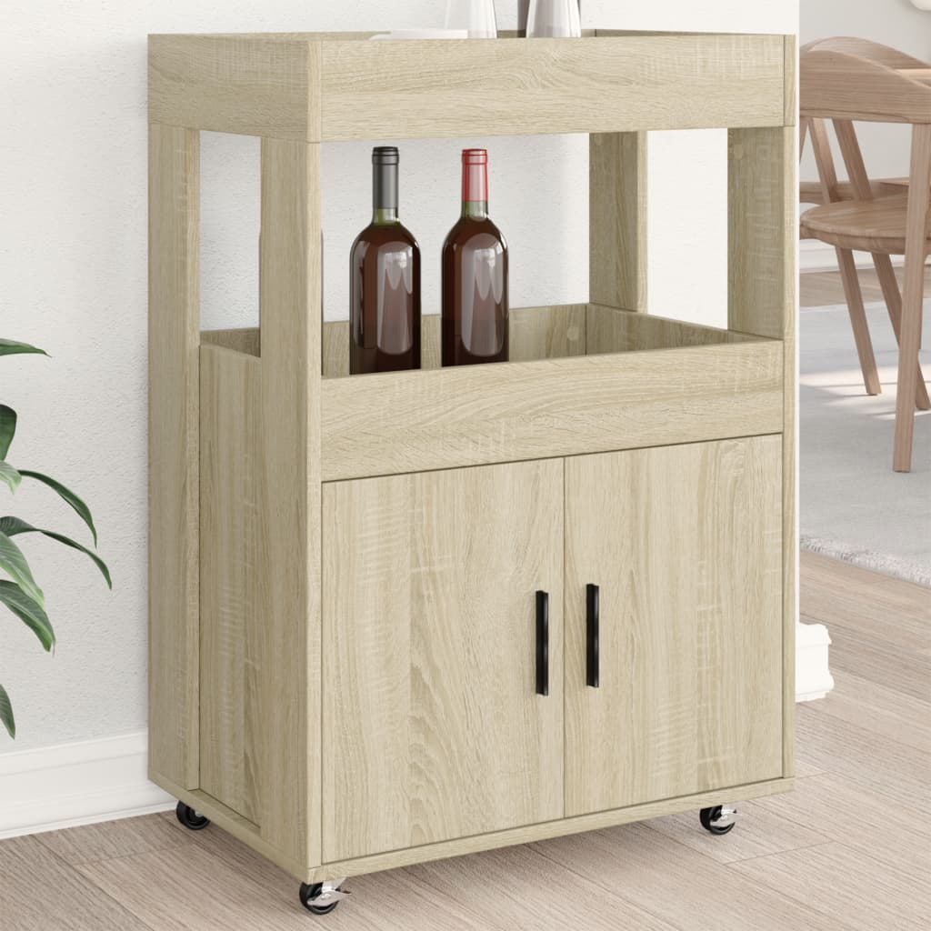 vidaXL Drankkar 60x39,5x89 cm bewerkt hout wit