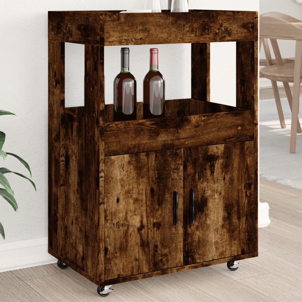 vidaXL Drankkar 60x39,5x89 cm bewerkt hout wit