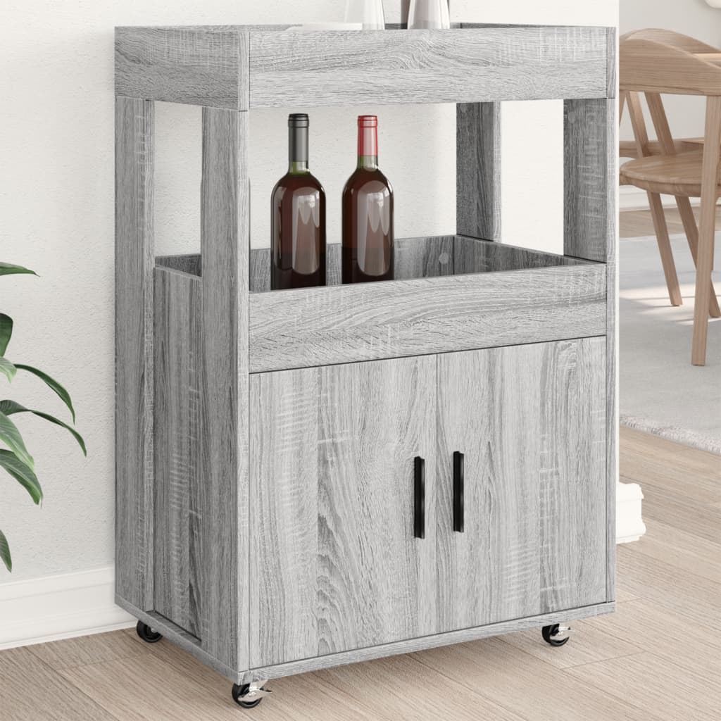 vidaXL Drankkar 60x39,5x89 cm bewerkt hout wit