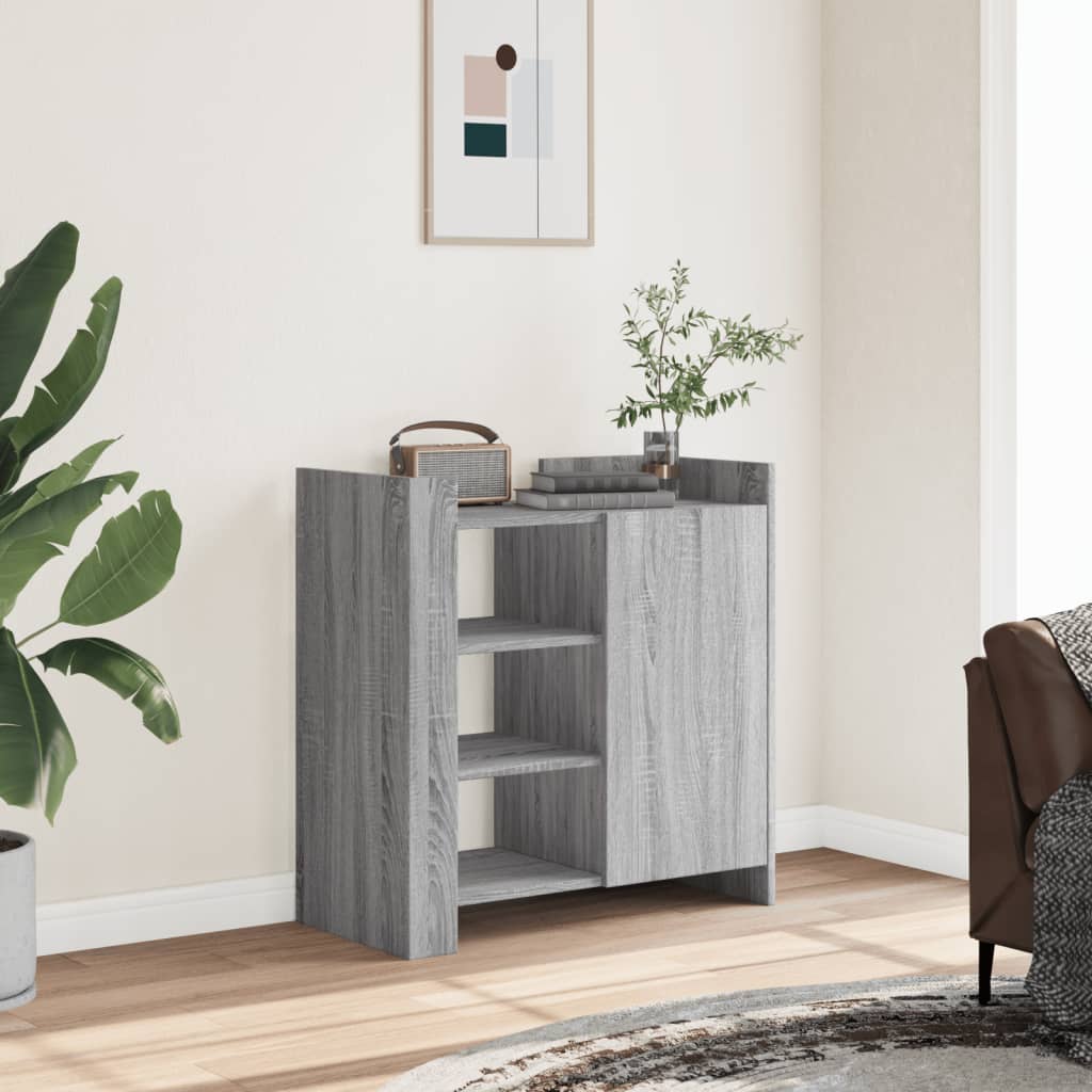 vidaXL Dressoir 73,5x35x75 cm bewerkt hout zwart