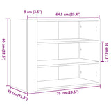vidaXL Wall Cabinet 75x35x60 cm Engineered Wood White
