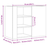 vidaXL Wandkast 75x35x60 cm bewerkt hout wit