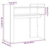 vidaXL Wandtafel 100x35x90 cm bewerkt hout wit