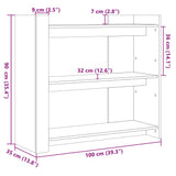 vidaXL Wandtafel 100x35x90 cm bewerkt hout wit